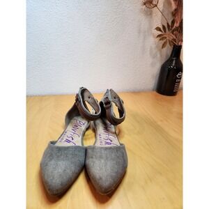 Blowfish Malibu Canvas Ankle Strap Flats Taupe Brown Women 7W NWOT Shoes